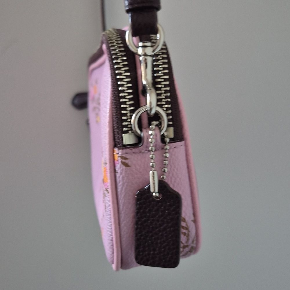 COACH Sadie Crossbody Clutch With Cross Stitch Floral Print F22836 Lavender Pink - Picture 10 of 17